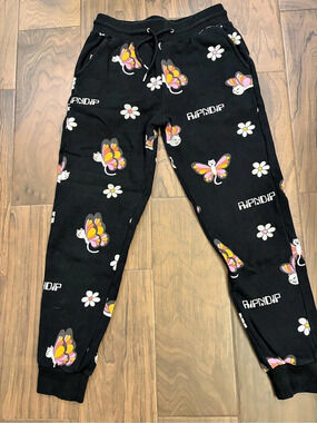 RIPNDIP Butterfly Lord Nerm Black Sweatpants Joggers Unisex Size Small S